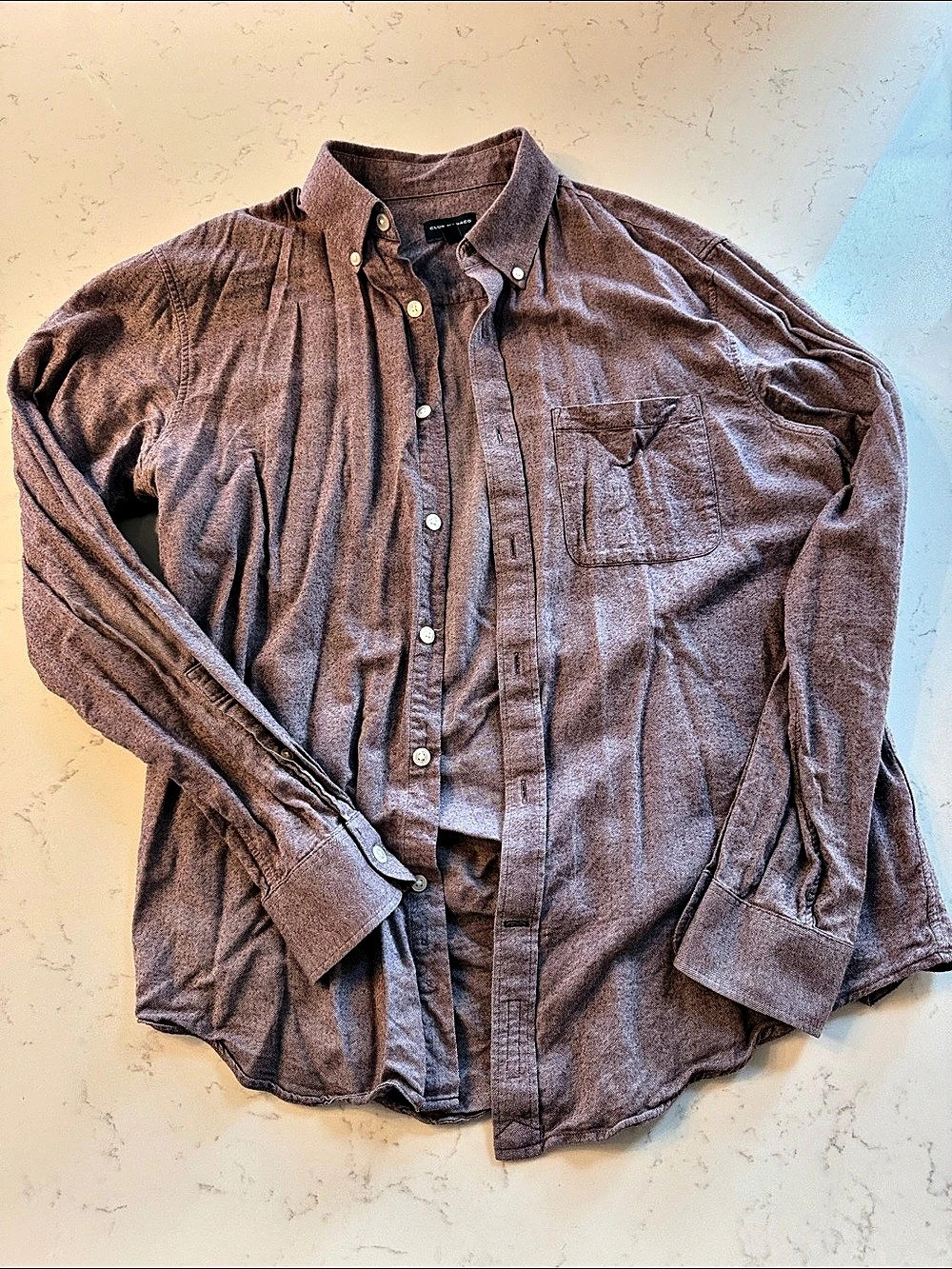 Club Monaco Men's Red/Purple Button Down Shirt